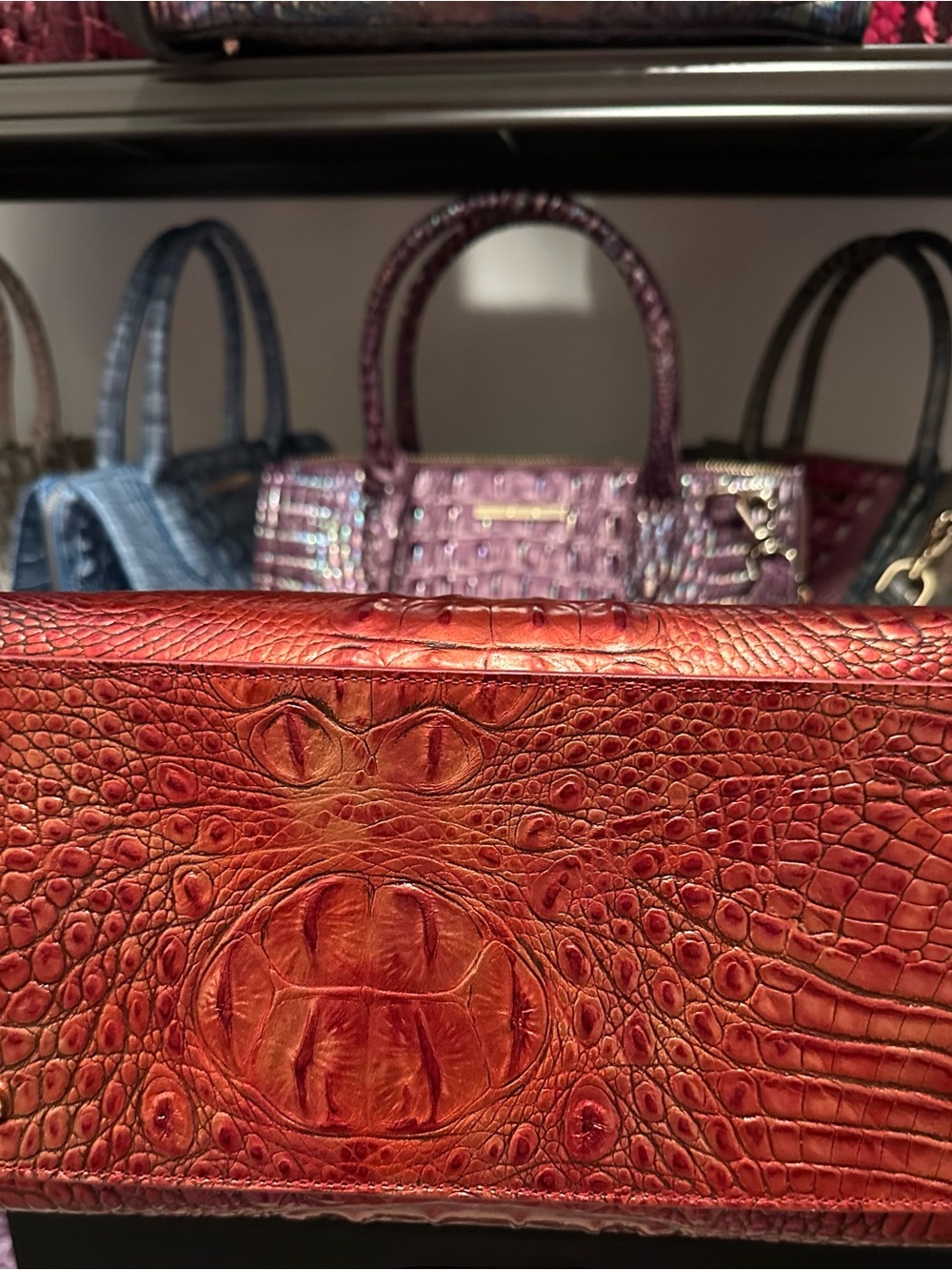 Sale Today !! Brahmin Chili Large Caroline Satchel - Picture 8 of 14